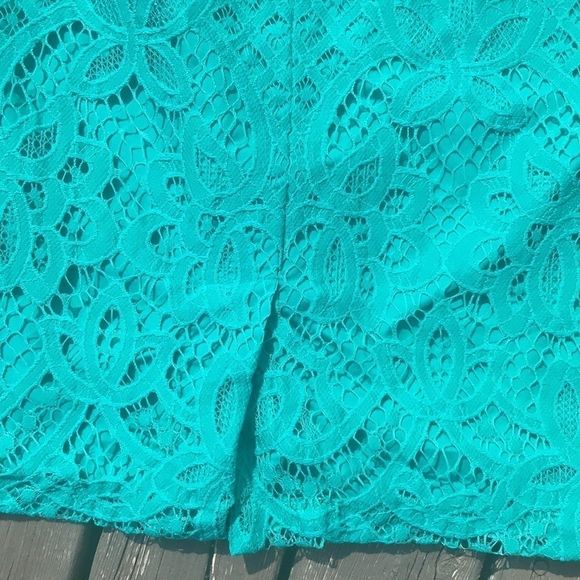 ANN TAYLOR LOFT Lace Teal Pencil Skirt - Picture 9 of 10